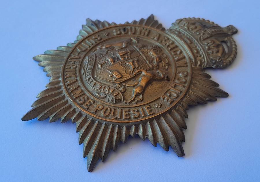 Early SA Police Union of South Africa Martingale (Horse Strap) Badge.  No Lugs.