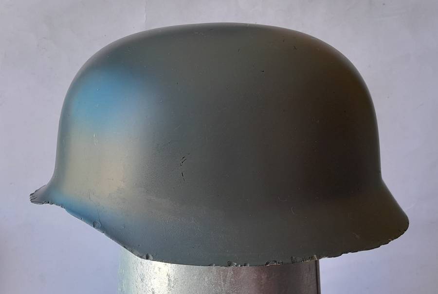 Fibre Glass Replica Shell of a German Stahlhelm Helmet.  Some Wear.