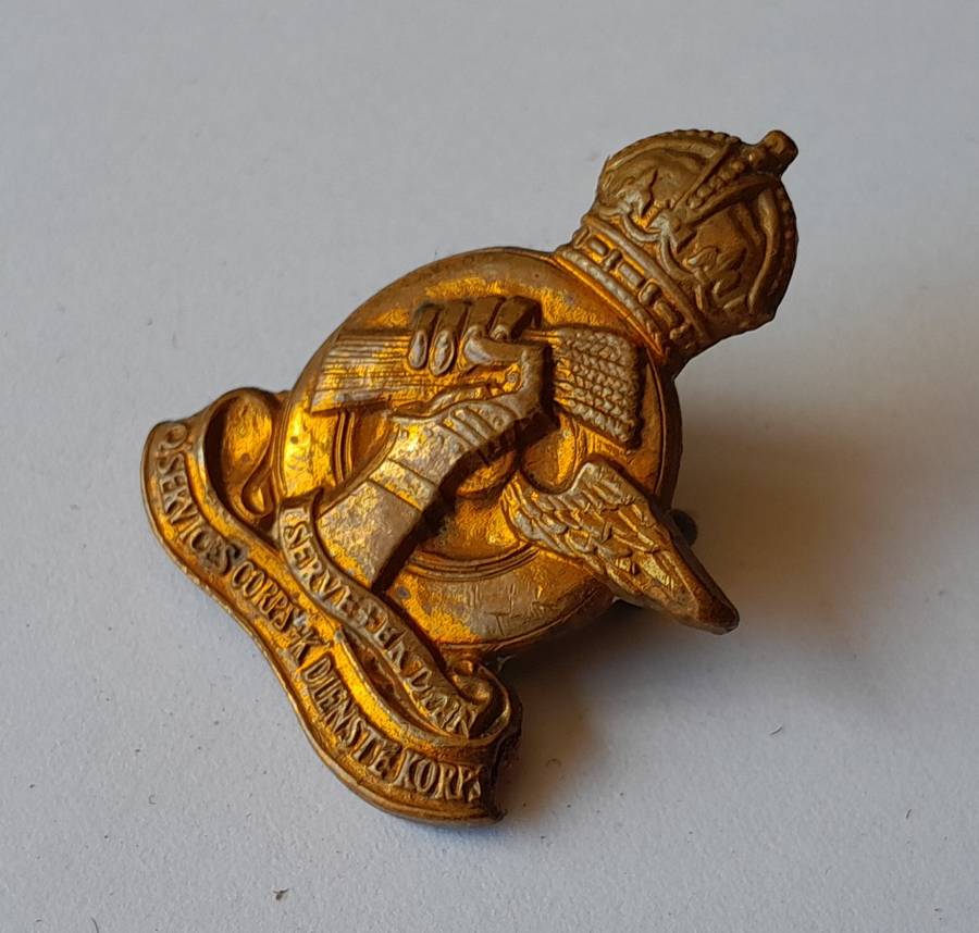 WW2 SA Army Q Service Corps Badge.  Lugs Intact.