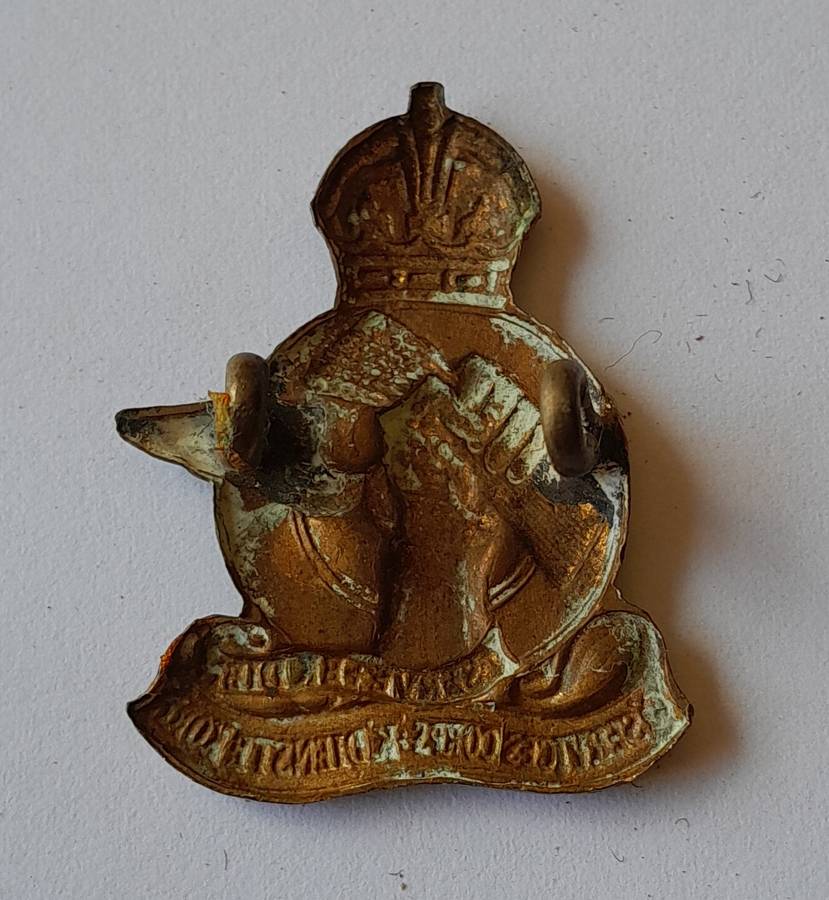 WW2 SA Army Q Service Corps Badge.  Lugs Intact.