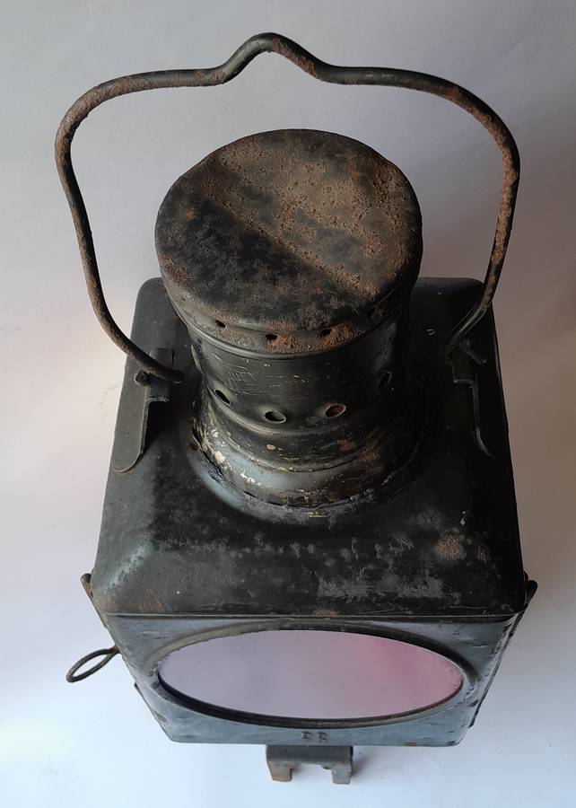 Rare Vintage Deutsche Bahn Railway Lamp. Original and Complete. 51cm.