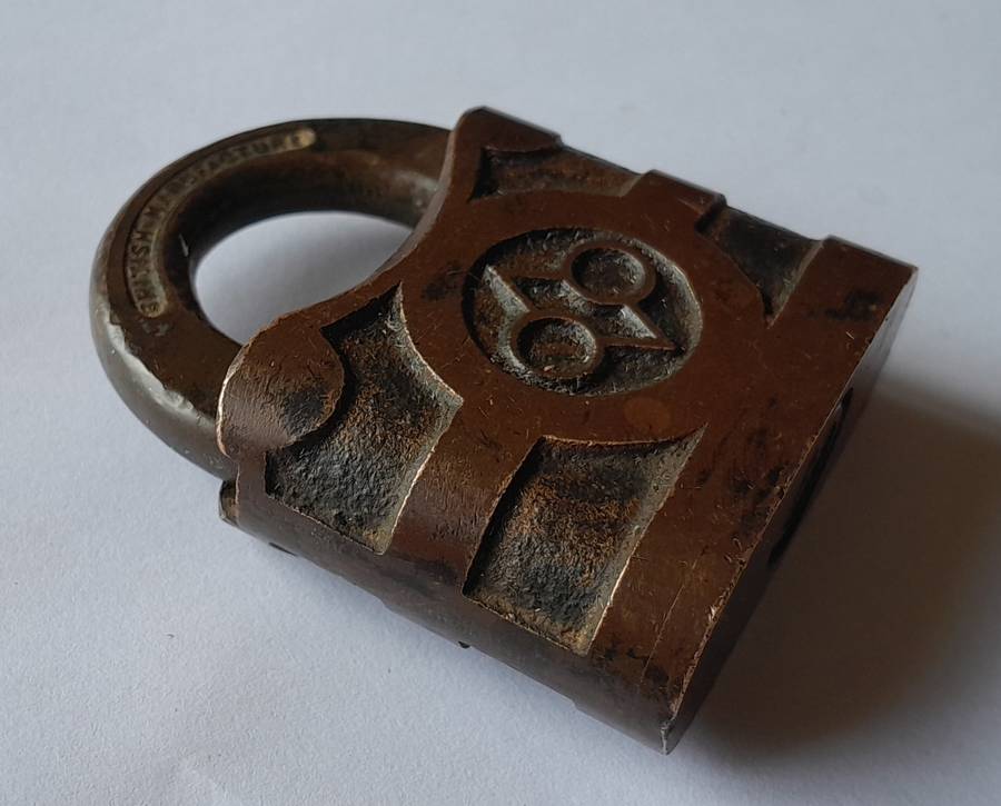 Antique Padlock.  British Manufacture.  No Key.  5.5 x 4.5cm