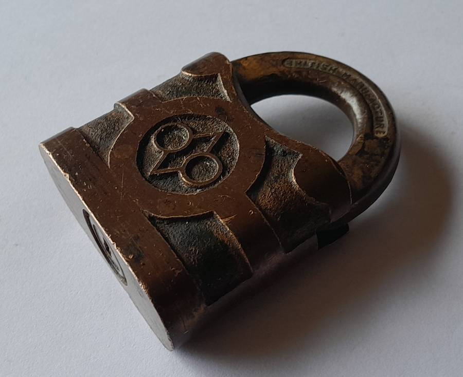 Antique Padlock.  British Manufacture.  No Key.  5.5 x 4.5cm