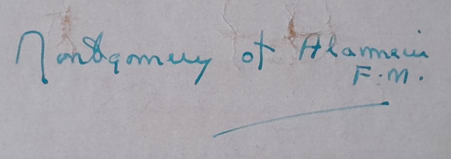 WW2 SA 6th Armoured Division Framed Map. Signed By Field Marshal Montgomery. 64 x 54cm.