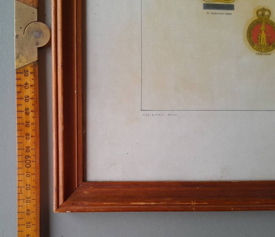 WW2 SA 6th Armoured Division Framed Map. Signed By Field Marshal Montgomery. 64 x 54cm.