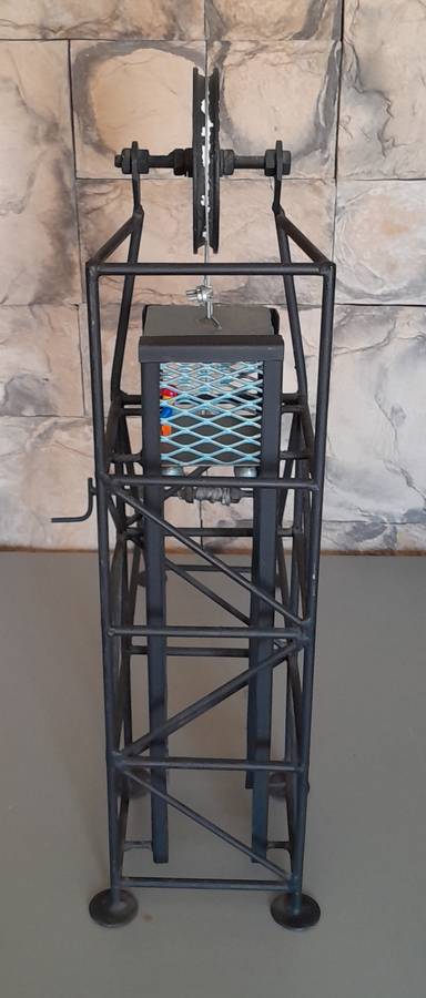 Vintage Large Metal Mineshaft Functional Scale Model.  66 x 56cm.