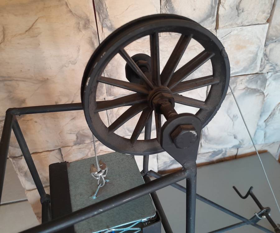 Vintage Large Metal Mineshaft Functional Scale Model.  66 x 56cm.