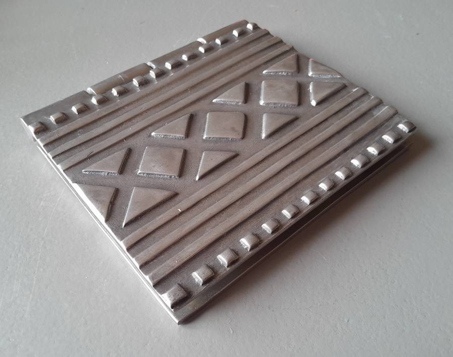 Vintage Carroll Boyes (1954-2019) Metal Notebook Holder.  Stamped.