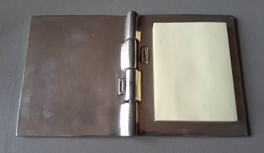 Vintage Carroll Boyes (1954-2019) Metal Notebook Holder.  Stamped.