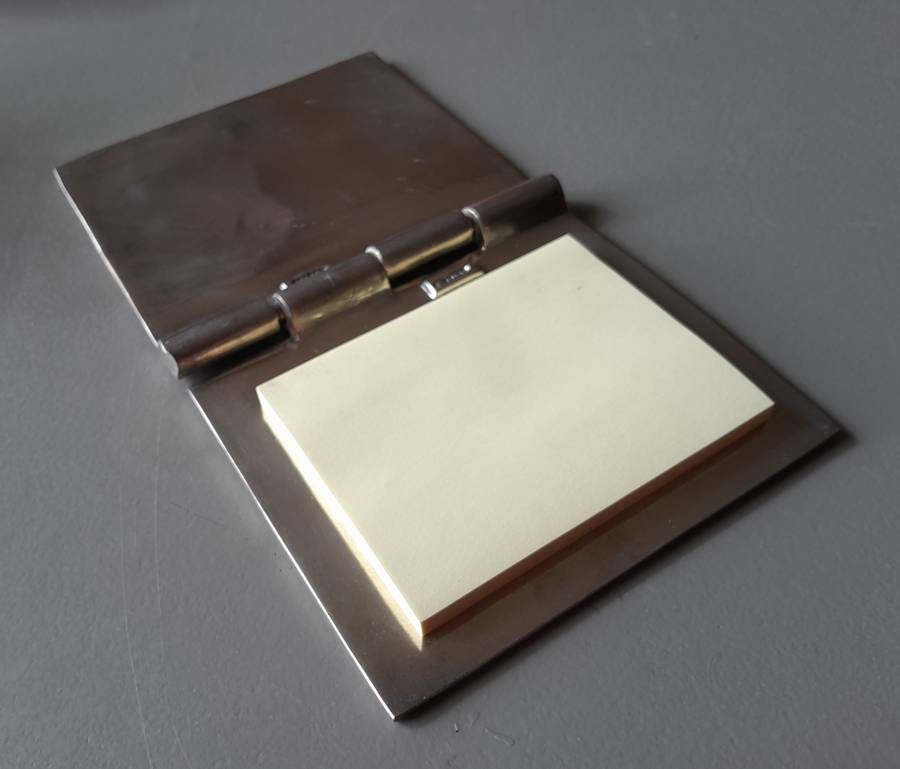 Vintage Carroll Boyes (1954-2019) Metal Notebook Holder.  Stamped.