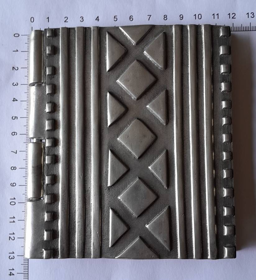 Vintage Carroll Boyes (1954-2019) Metal Notebook Holder.  Stamped.