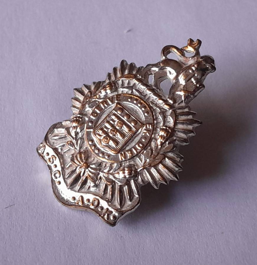 SA Army Service Corps ASC / ADK Badge.  Pins Intact.