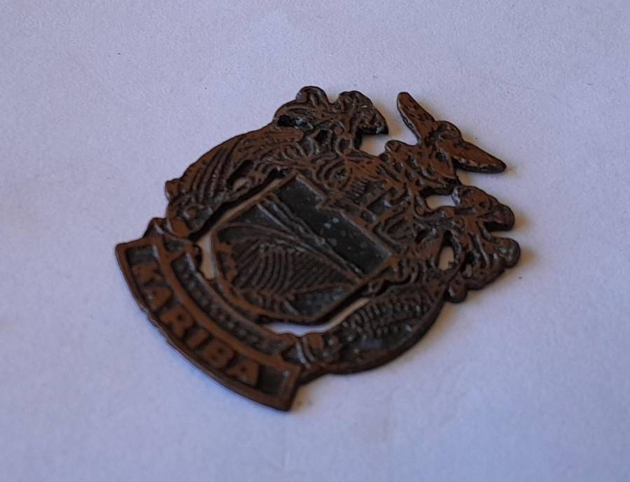 Rare Vintage Rhodesian "Kariba" Metal Badge.