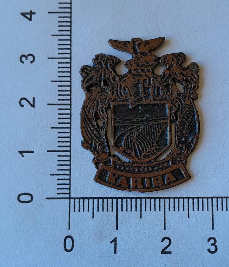 Rare Vintage Rhodesian "Kariba" Metal Badge.