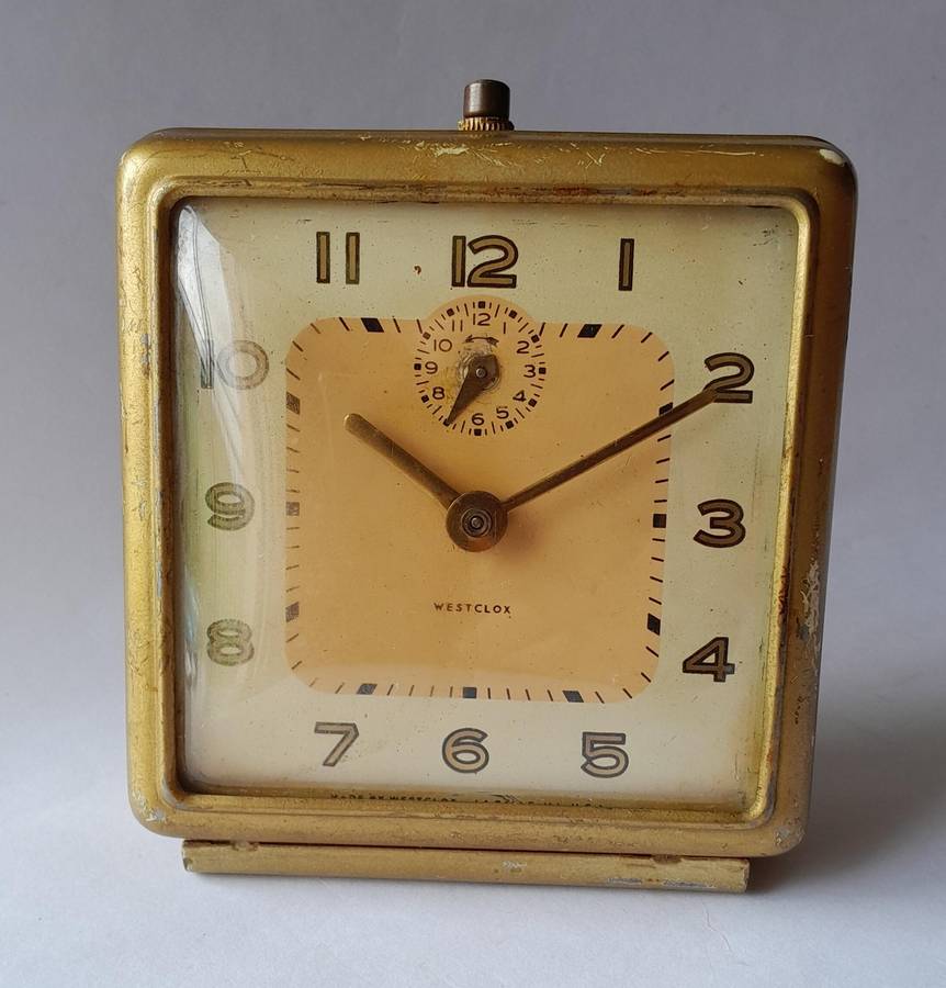 Westclox 1948-1956 Bellboy Alarm Clock. 1946 Canadian Patent.