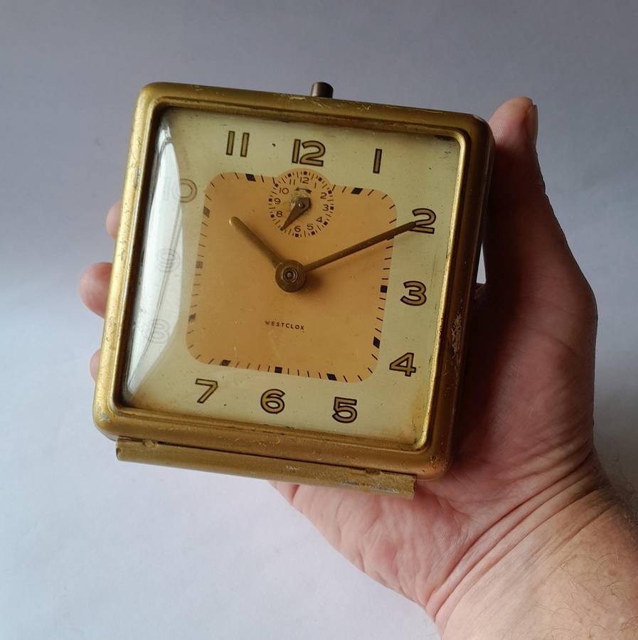 Westclox 1948-1956 Bellboy Alarm Clock. 1946 Canadian Patent.