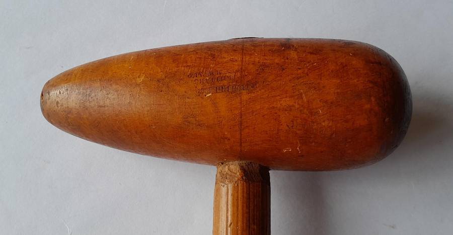 Antique Lead Worker's Bossing Mallet By Tyzack & Son.  Sheffield, England.