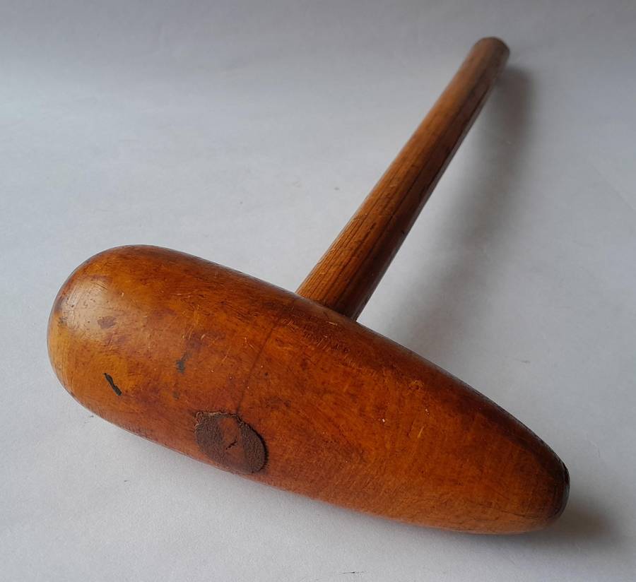 Antique Lead Worker's Bossing Mallet By Tyzack & Son.  Sheffield, England.