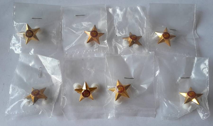 Set of 8 SADF 5 Point Rank Pips.  Pins Intact.
