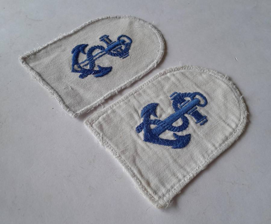 Pair SADF Navy Leading Seaman Badges.