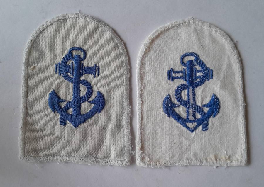 Pair SADF Navy Leading Seaman Badges.