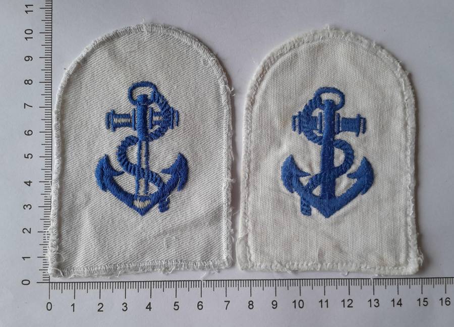 Pair SADF Navy Leading Seaman Badges.