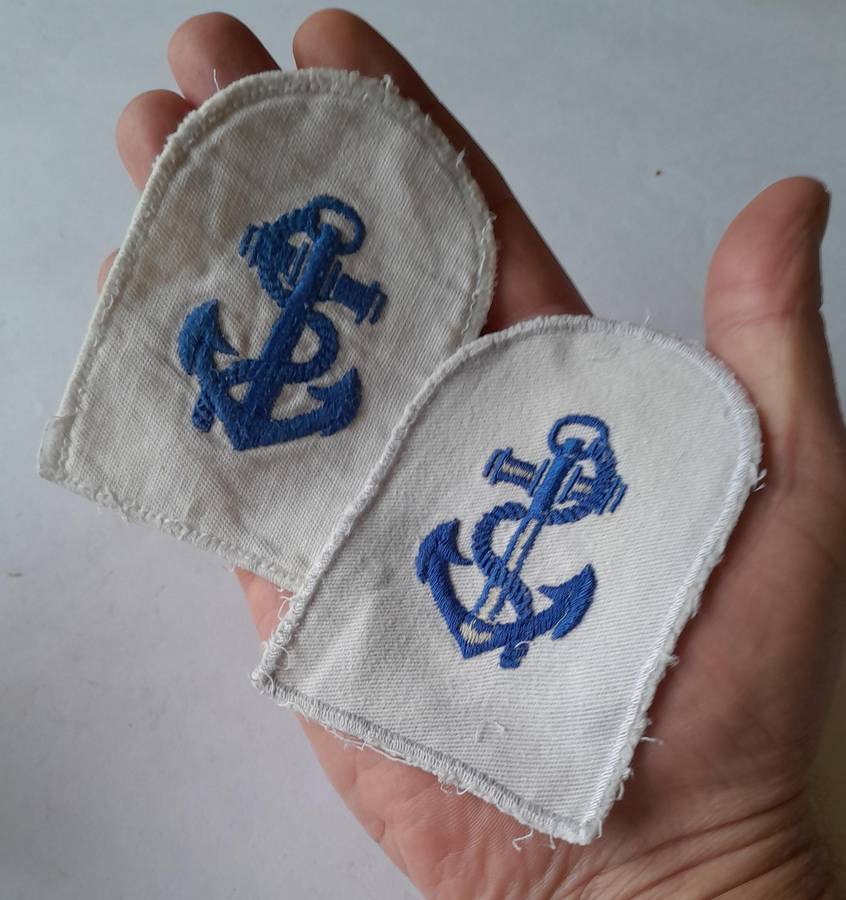 Pair SADF Navy Leading Seaman Badges.