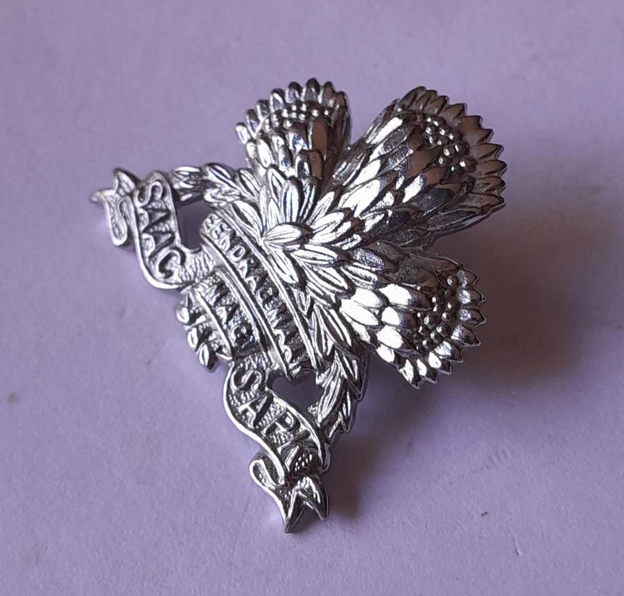 SADF Armoured Corps Badge.  Pins Intact.