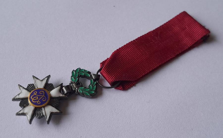 Belgium "Order of the Crown" Knight's Cross Miniature Medal.