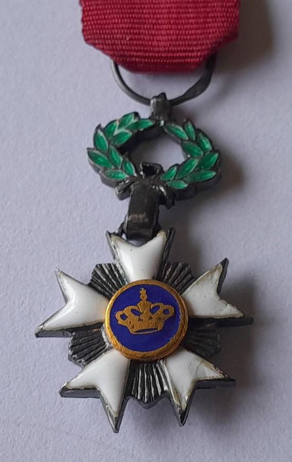 Belgium "Order of the Crown" Knight's Cross Miniature Medal.