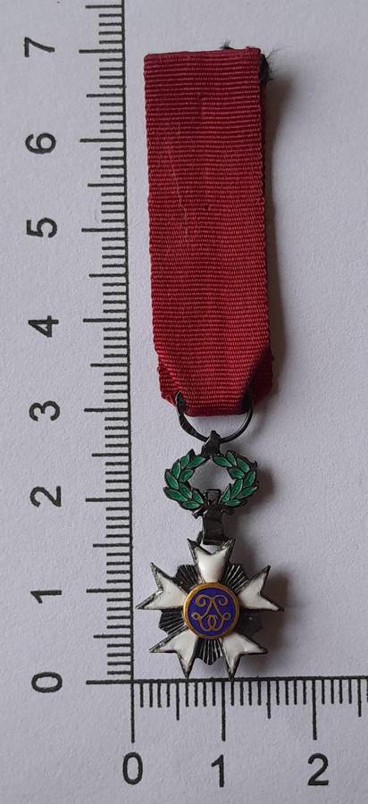 Belgium "Order of the Crown" Knight's Cross Miniature Medal.