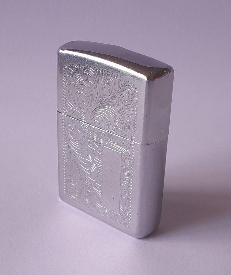 Vintage Zippo Lighter With Engraved Case.