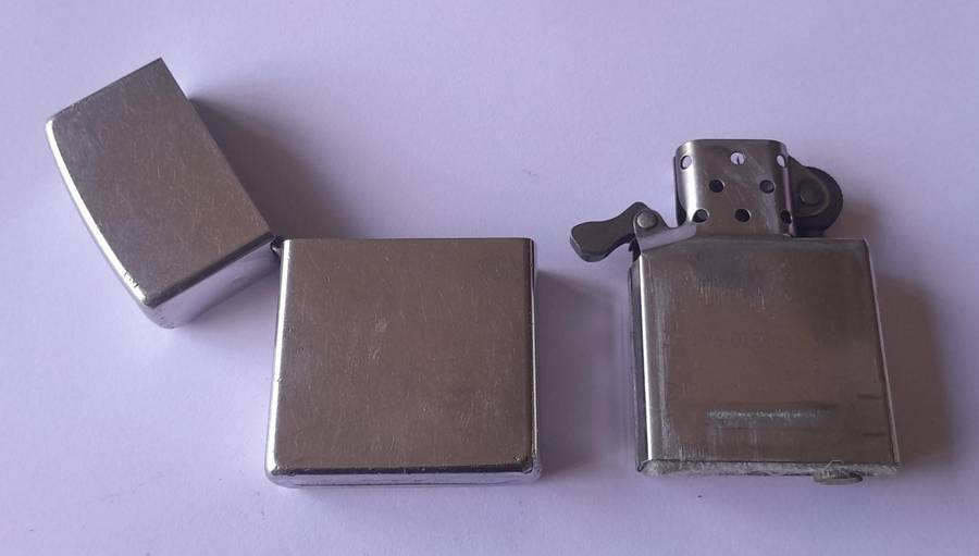 Vintage Zippo Brushed Steel Lighter.