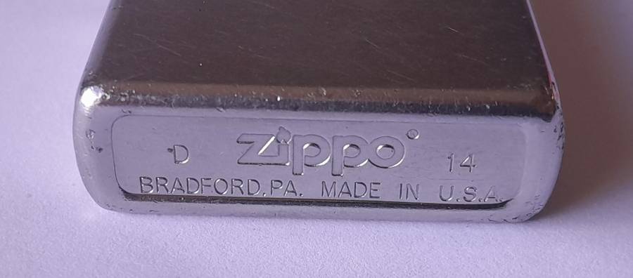 Vintage Zippo Brushed Steel Lighter.
