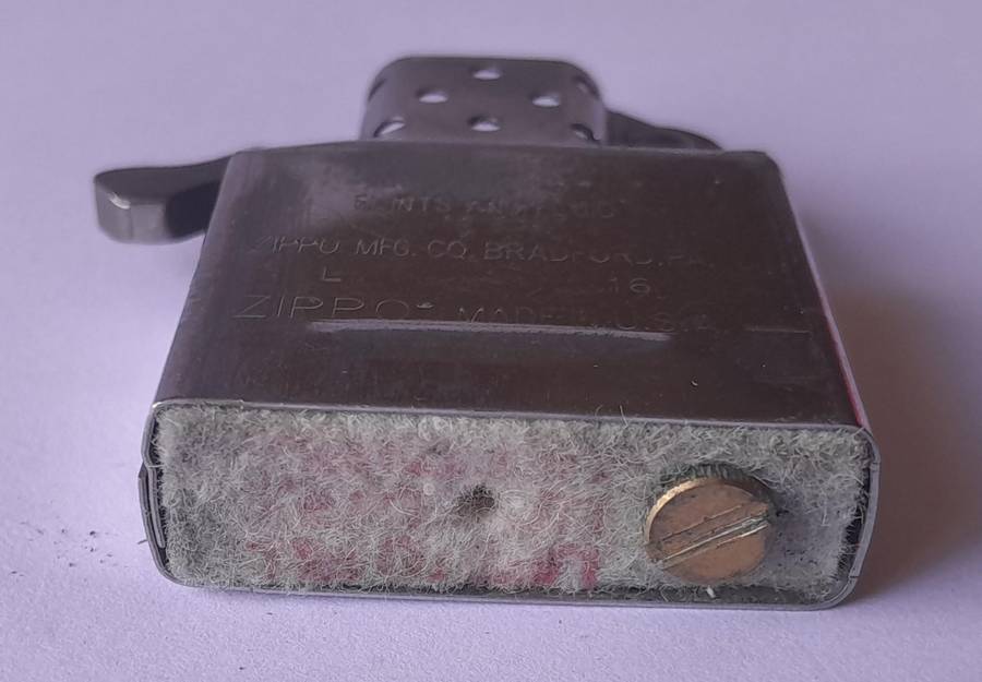Vintage Zippo Brushed Steel Lighter.