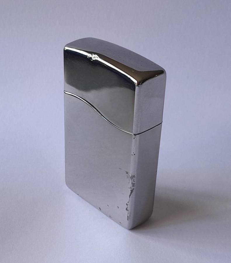 Rare Vintage Zippo Blu2 Polished Chrome Lighter.