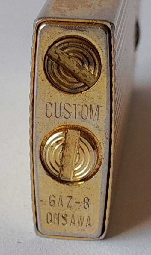 Vintage "Custom" Goldtone Butane Gas Lighter. GAZ-8, Ohsawa.