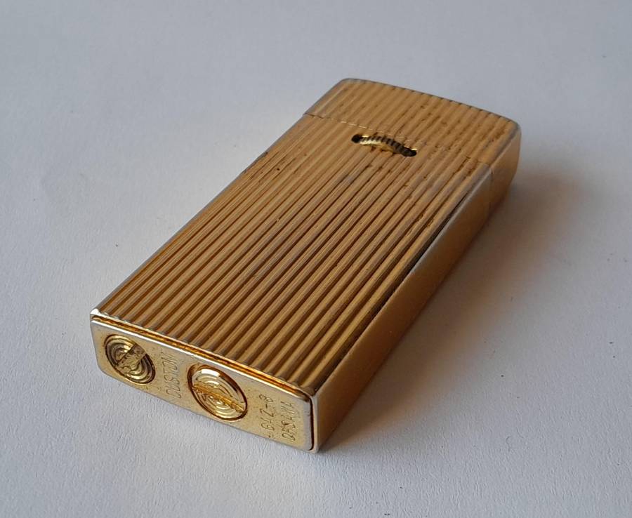 Vintage "Custom" Goldtone Butane Gas Lighter. GAZ-8, Ohsawa.