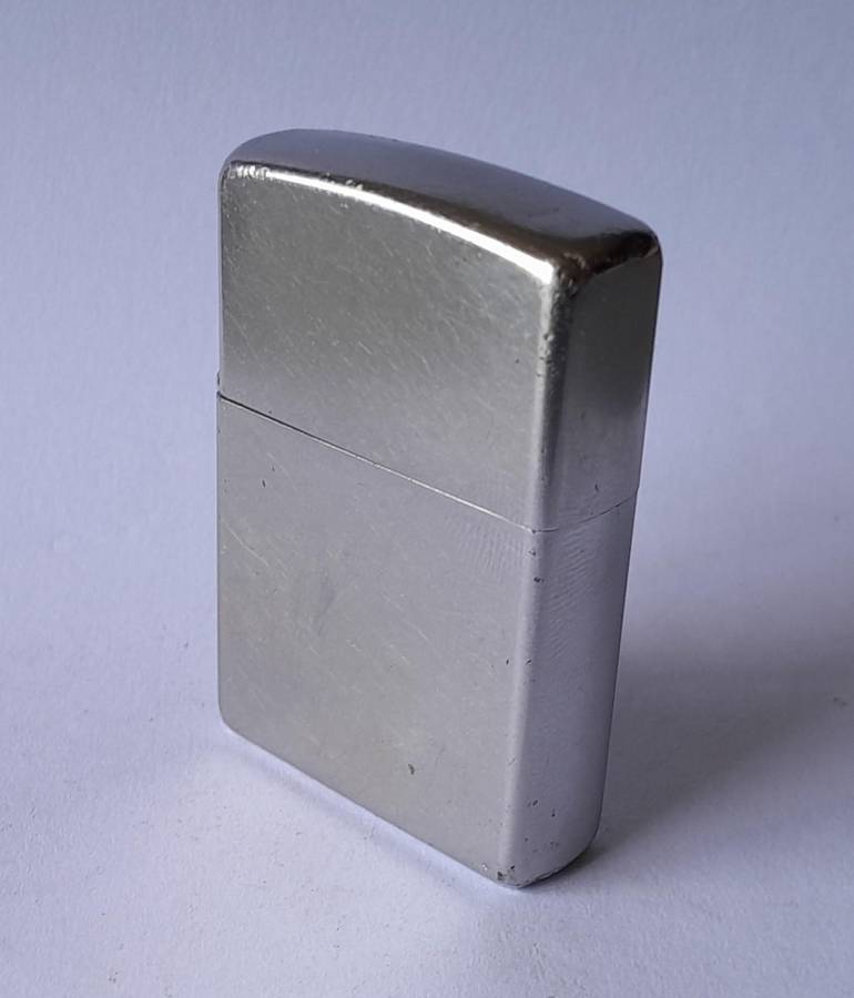Vintage Zippo Brushed Steel Lighter.