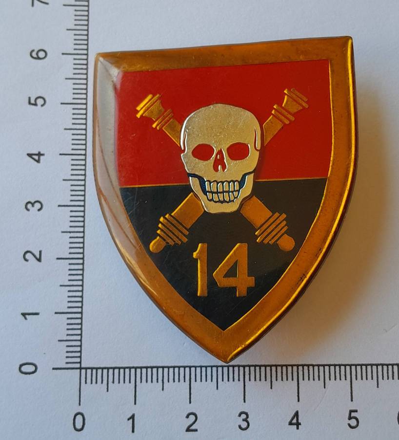 SADF 14 Field Artillery Regiment Shoulder Flash.  2 Pins Intact.