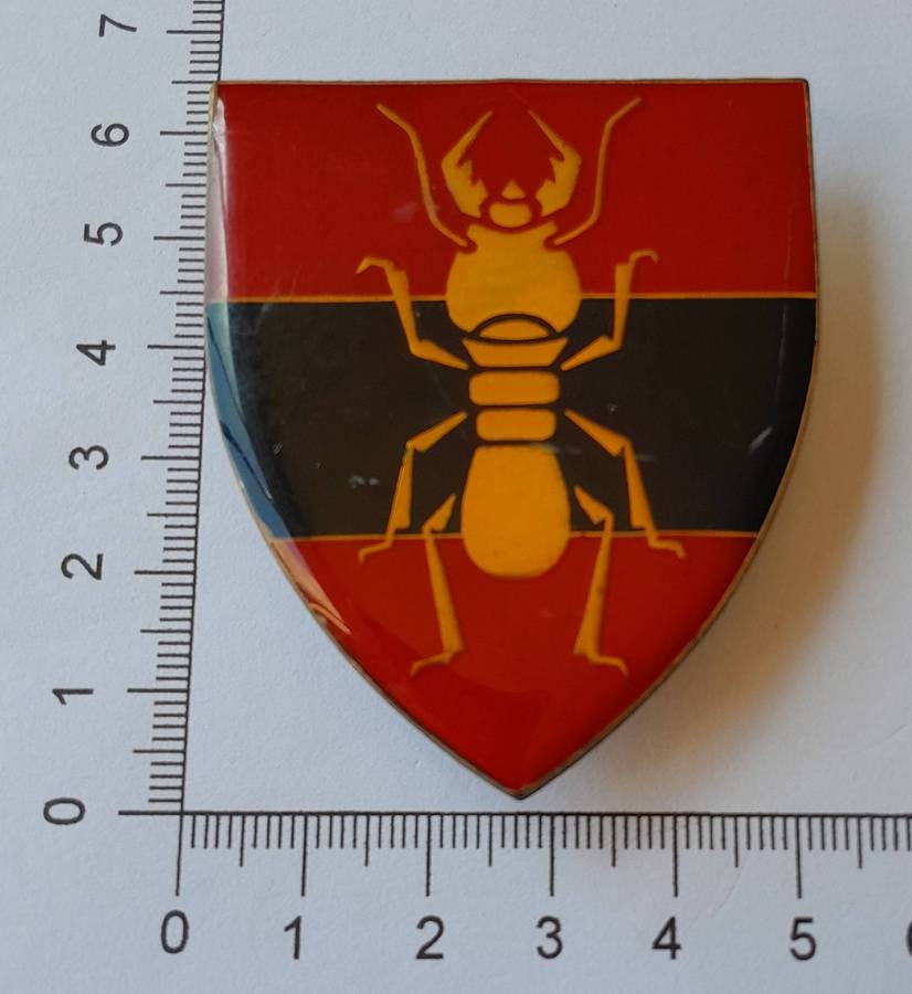 SADF 1 Construction Regiment Shoulder Flash.  All Pins Intact.