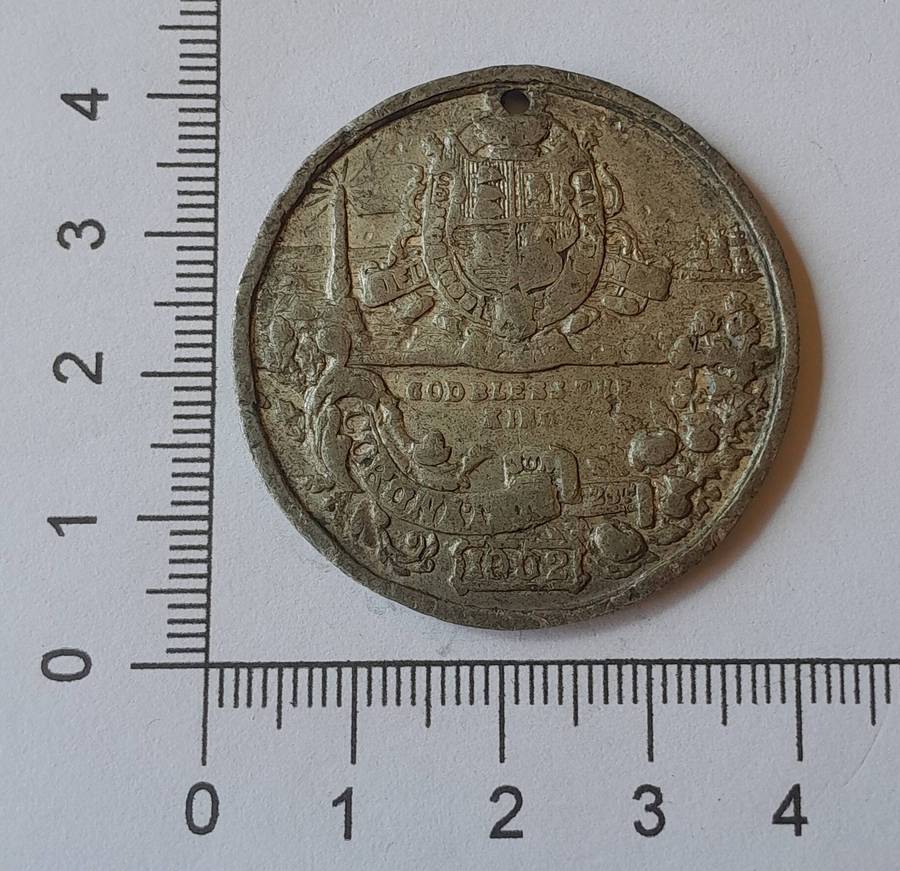 Boer War Era 1902 King Edward VII and Queen Alexandra Coronation Medal.