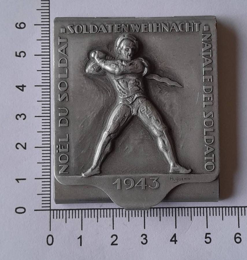 Rare WW2 Swiss Match Holder.  Christmas, 1943.