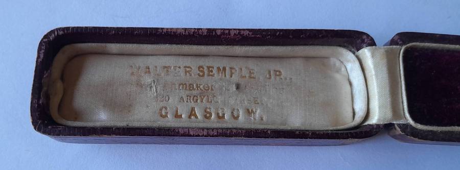 Vintage Tie Slide Clip & Chain in Old Case.