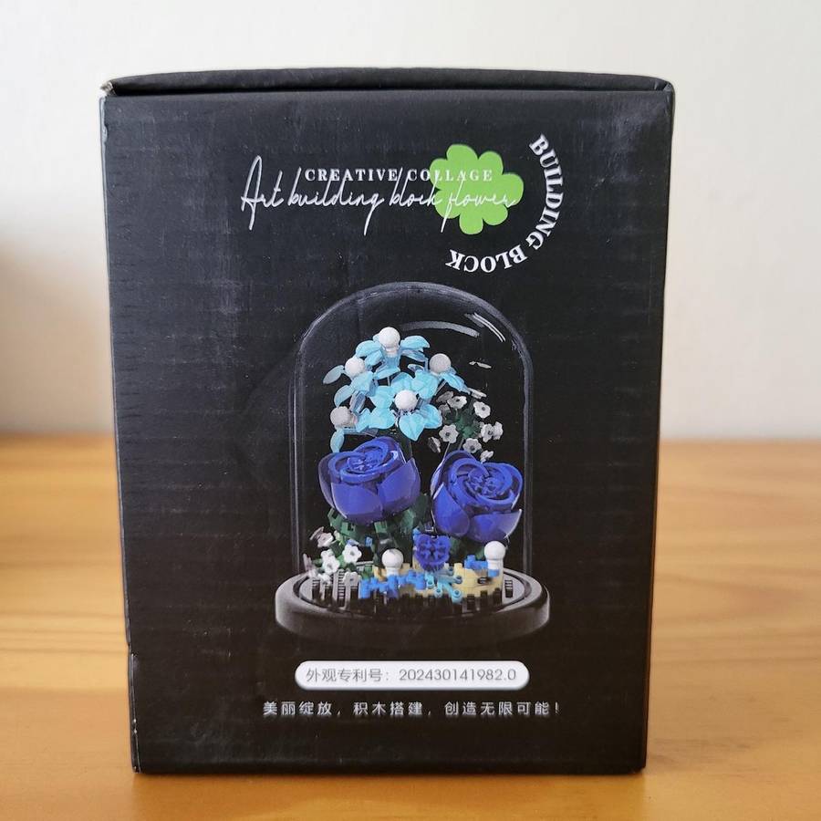 Eternal Blue Rose Building Blocks | With Dome Cover