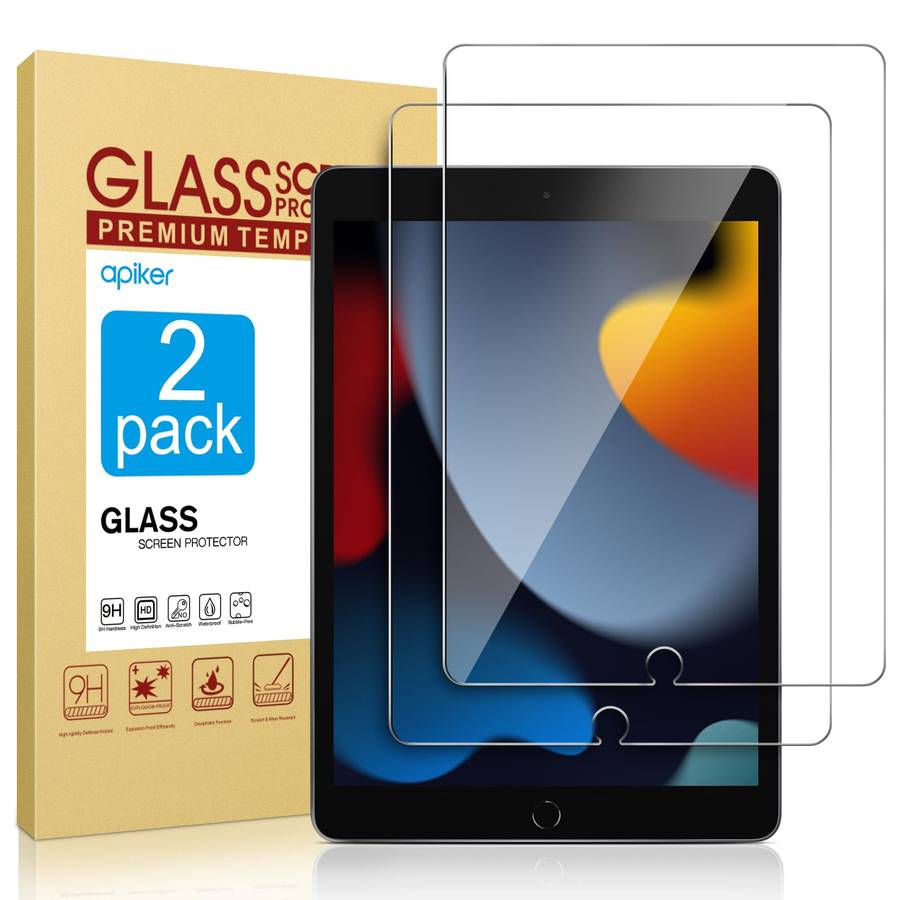 iPad 9th Gen Accessory Bundle | 2x Tempered Glass | Grey Magnetic Flap Cover