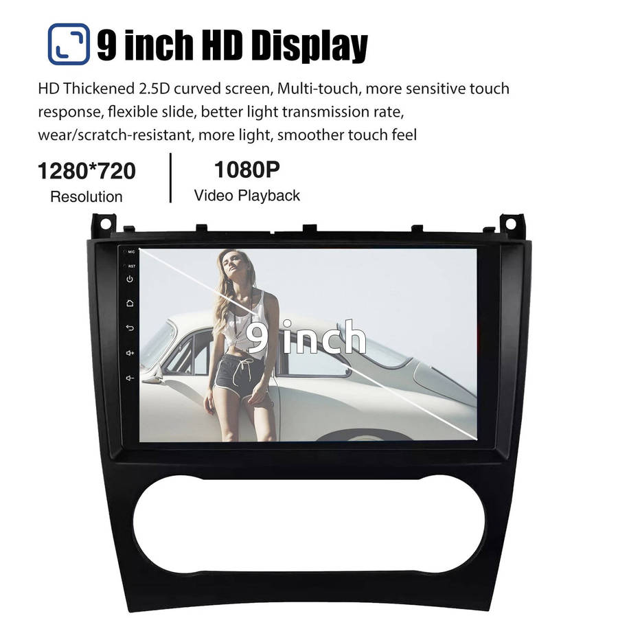 For Mercedes Benz C-Class W203 2005-2009 Android 14 GPS Car Stereo Radio 2+32GB