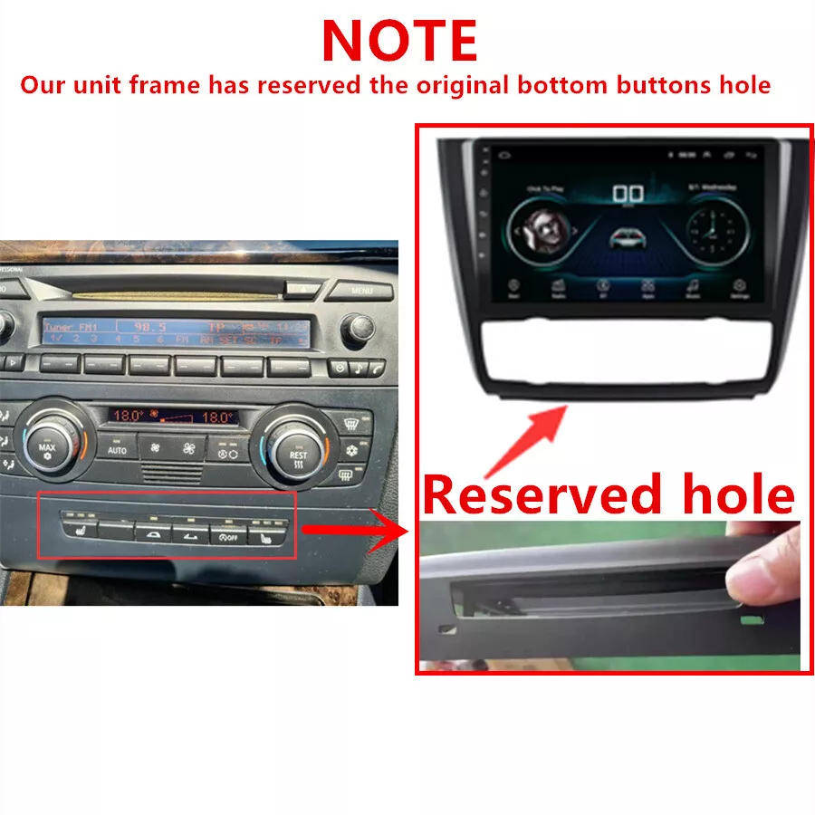 9" Android 10.1 Stereo Radio GPS Player 2+32G For BMW 1-Series Auto AC 2004-2011