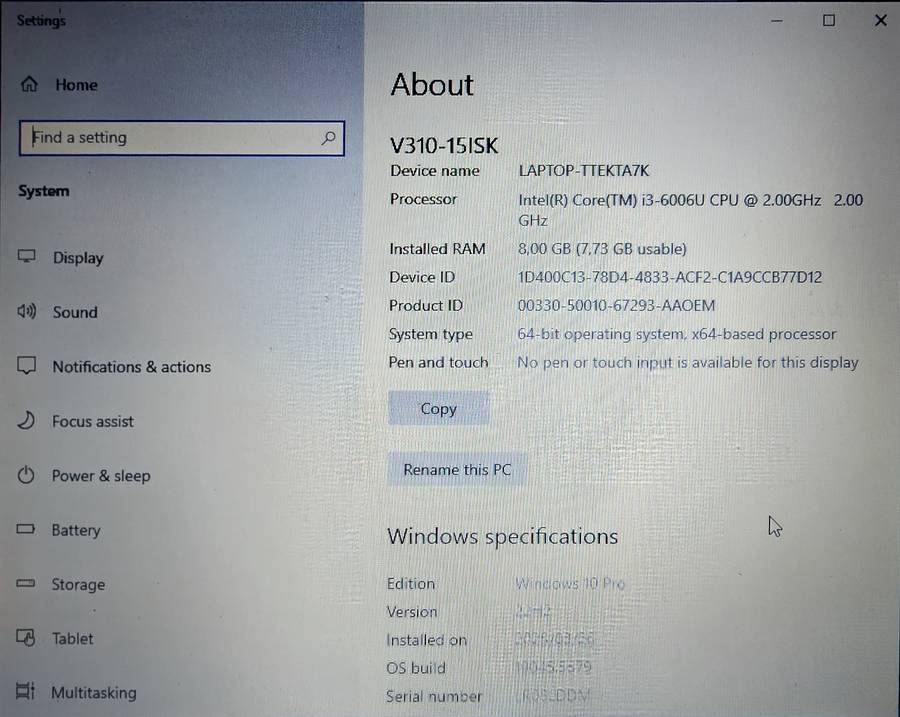 Lenovo V310 i3 6th gen 8gb RAM 500gb HDD - please read