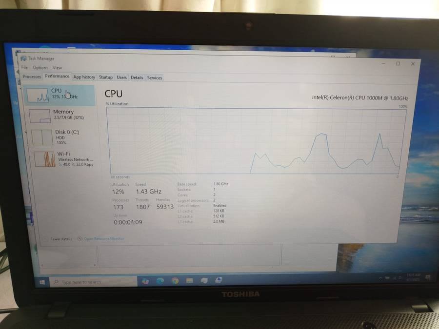 Toshiba Satelite C850 Laptop